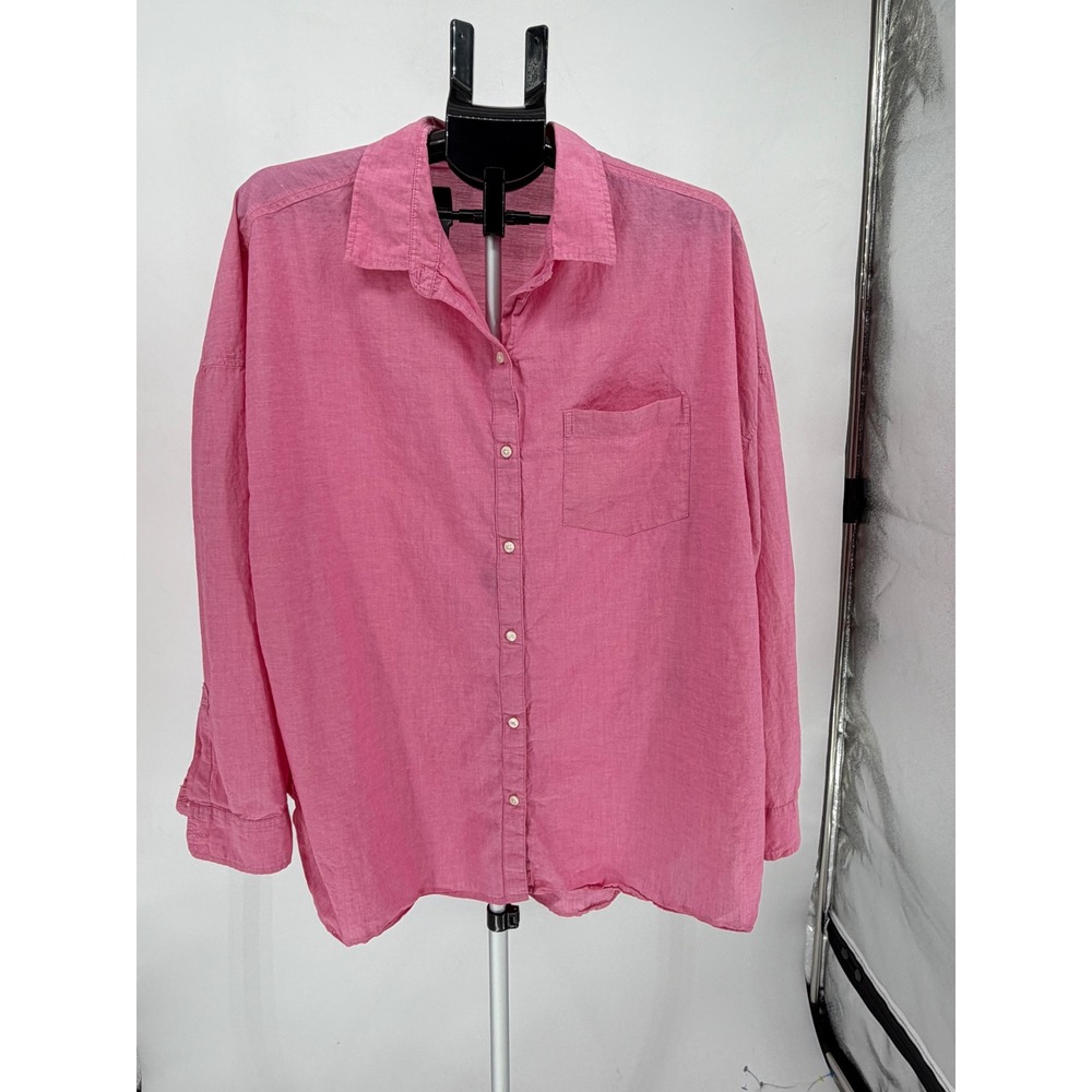 Old Navy The Boyfriend Shirt Womens XXL Pink Excellent Cotton Button